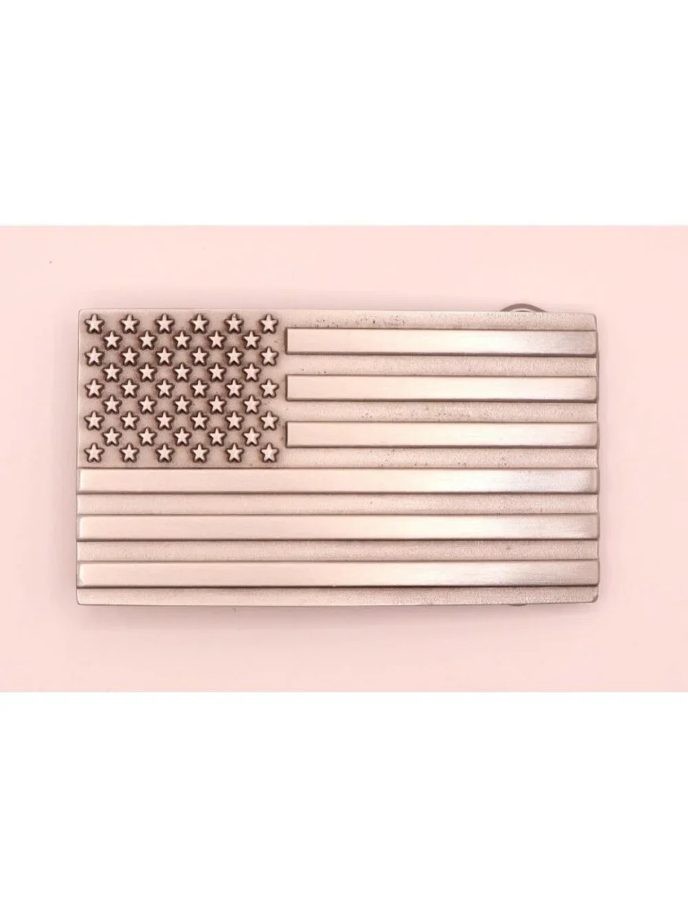 Patriotic Pewter Belt Buckle with American Flag Design - Made in USA, Great